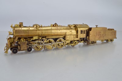 Lot 1021 - Westside Model Company O Gauge live steam brass 4-6-2 locomotive and Tender, USRA Heavy Pacific, with plaque to underside of tender for steamcraft, England No 33