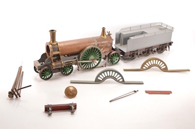 Lot 1055 - A part built 5" Inch Gauge Stirling "Single" 4-4-2 Coal Fired Live Steam Locomotive & Tender