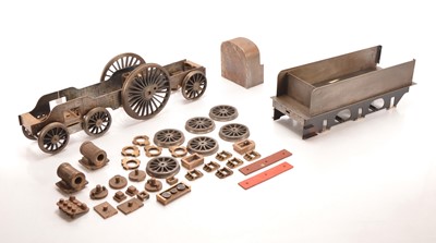 Lot 1056 - A started 5" Inch Gauge Stirling "Single" 4-4-2 Chassis Castings & Tender Frames (qty)