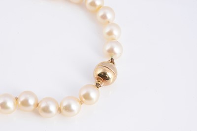 Lot 13 - A uniform knotted cultured pearl necklace
