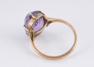 Lot 23 - A 9ct gold amethyst dress ring