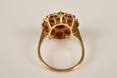 Lot 33 - A 9ct gold garnet flower cluster dress ring
