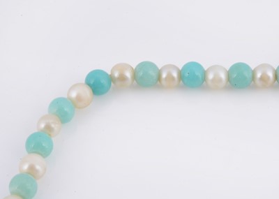 Lot 80 - A pearl & turquoise style strung bead necklace