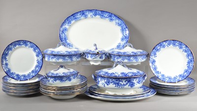 Lot 98 - A Doulton Burslem Melrose blue and white pattern dinner service