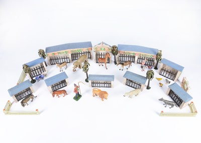 Lot 25 - A rare mid 19th century German carved wooden menagerie, probably Sieffen