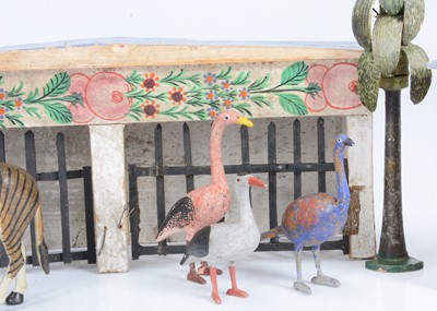 Lot 25 - A rare mid 19th century German carved wooden menagerie, probably Sieffen