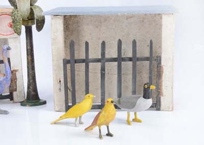 Lot 25 - A rare mid 19th century German carved wooden menagerie, probably Sieffen