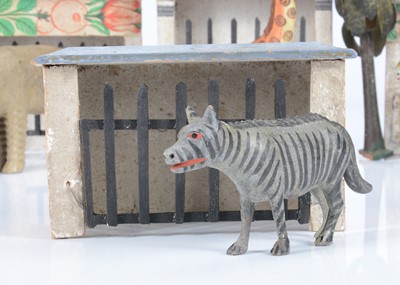 Lot 25 - A rare mid 19th century German carved wooden menagerie, probably Sieffen