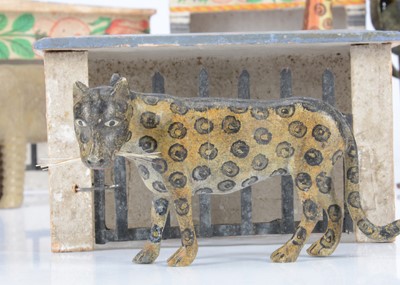 Lot 25 - A rare mid 19th century German carved wooden menagerie, probably Sieffen