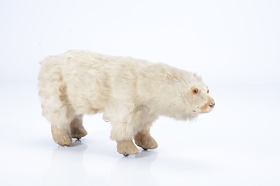 Lot 30 - A late 19th century fur polar bear on wheels