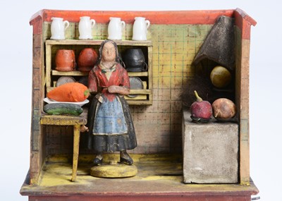 Lot 43 - A mid 19th century Thüringen composition and wood kitchen mechanical toy