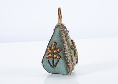 Lot 47 - An 18th century pear shaped pin cushion