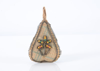 Lot 47 - An 18th century pear shaped pin cushion