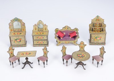 Lot 52 - A late 19th century German chromolithographic paper covered dolls’ house set
