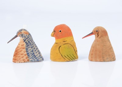 Lot 62 - Three English bird egg cosies, 1910/20s