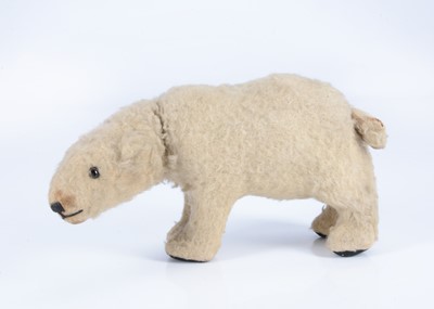 Lot 80 - A 1930s English polar bear with tail operated rotating head, probably Omega