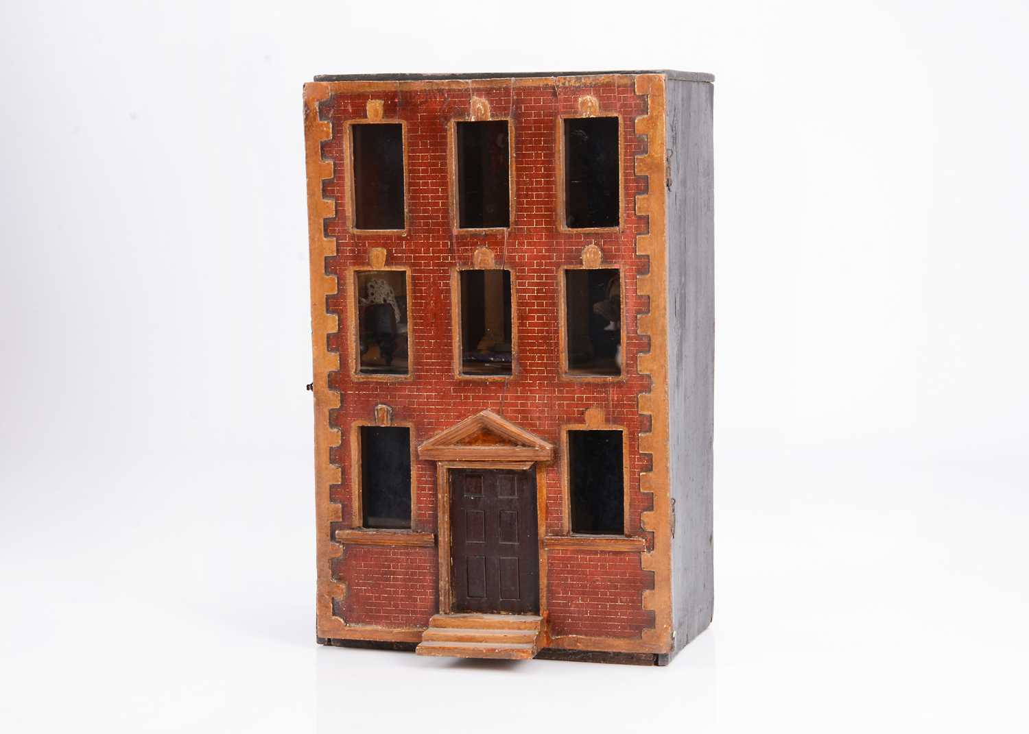 Lot 102 - A small 19th century box back dolls’ house