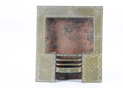 Lot 106 - An early 19th or possibly 18th century dolls’ house brass fireplace
