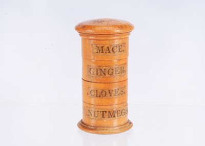 Lot 110 - A rare 19th century dolls’ house or doll’s treen spice tower