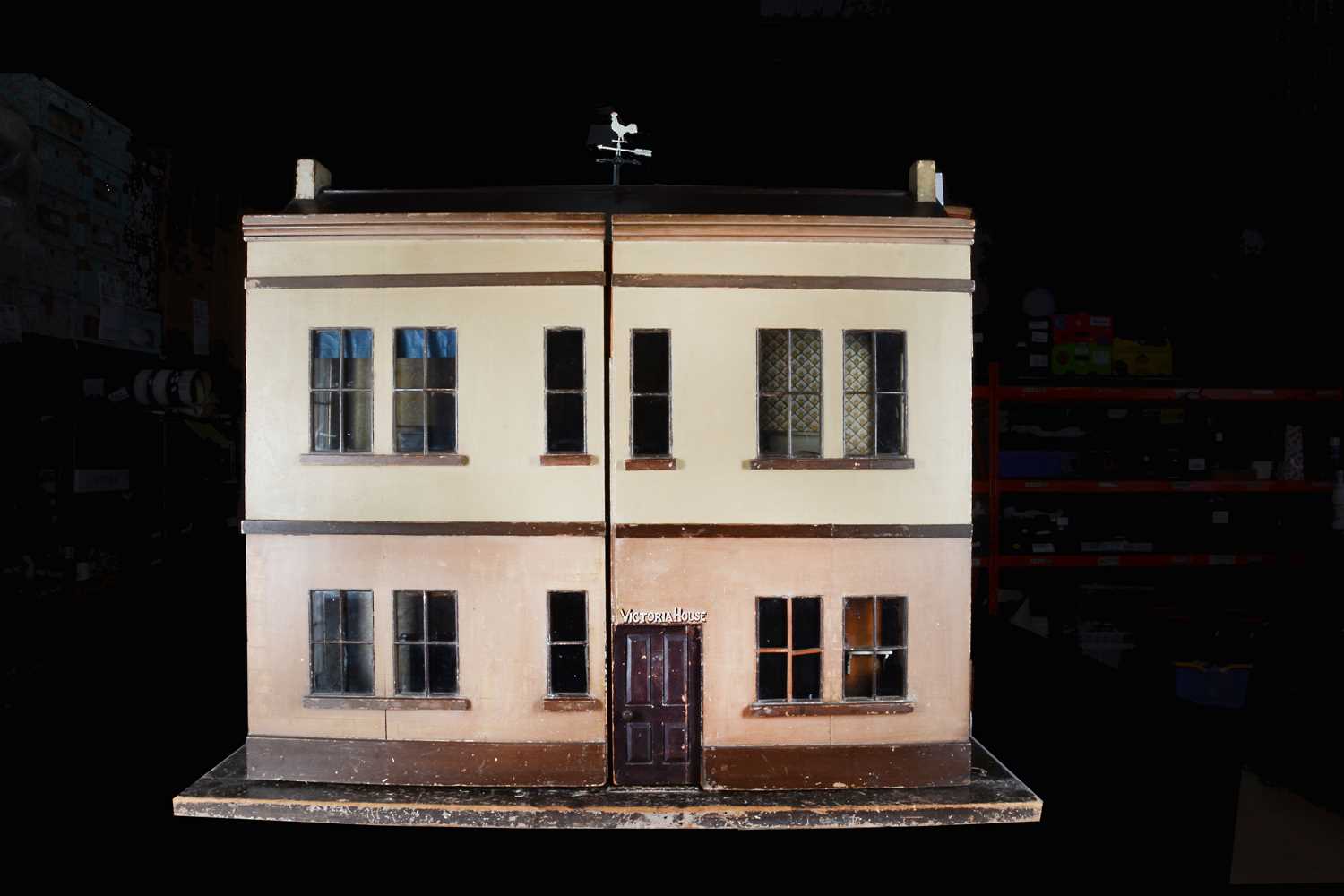 Lot 115 - Victoria House, a large second half of the 19th century English wooden dolls’ house
