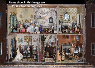 Lot 115 - Victoria House, a large second half of the 19th century English wooden dolls’ house