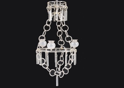 Lot 119 - A rare 19th century Lauscha clear glass dolls’ house chandelier.