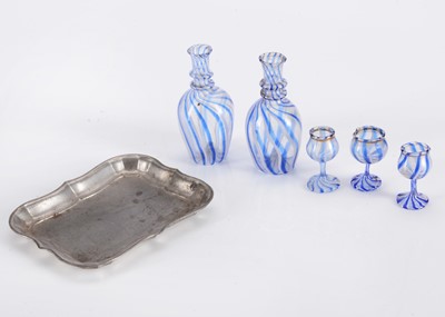 Lot 140 - 19th century Lausche glass dolls’ house decanter and glasses
