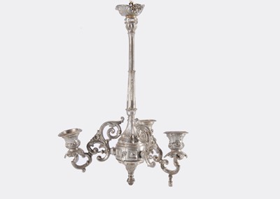 Lot 141 - A large early 20th century German pewter dolls’ house chandelier