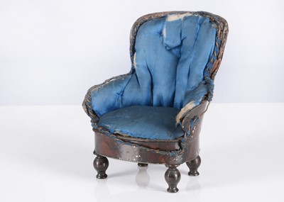 Lot 145 - An 19th century Rock & Graner painted tinplate dolls’ house arm chair