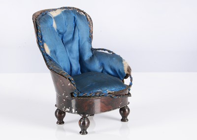 Lot 145 - An 19th century Rock & Graner painted tinplate dolls’ house arm chair