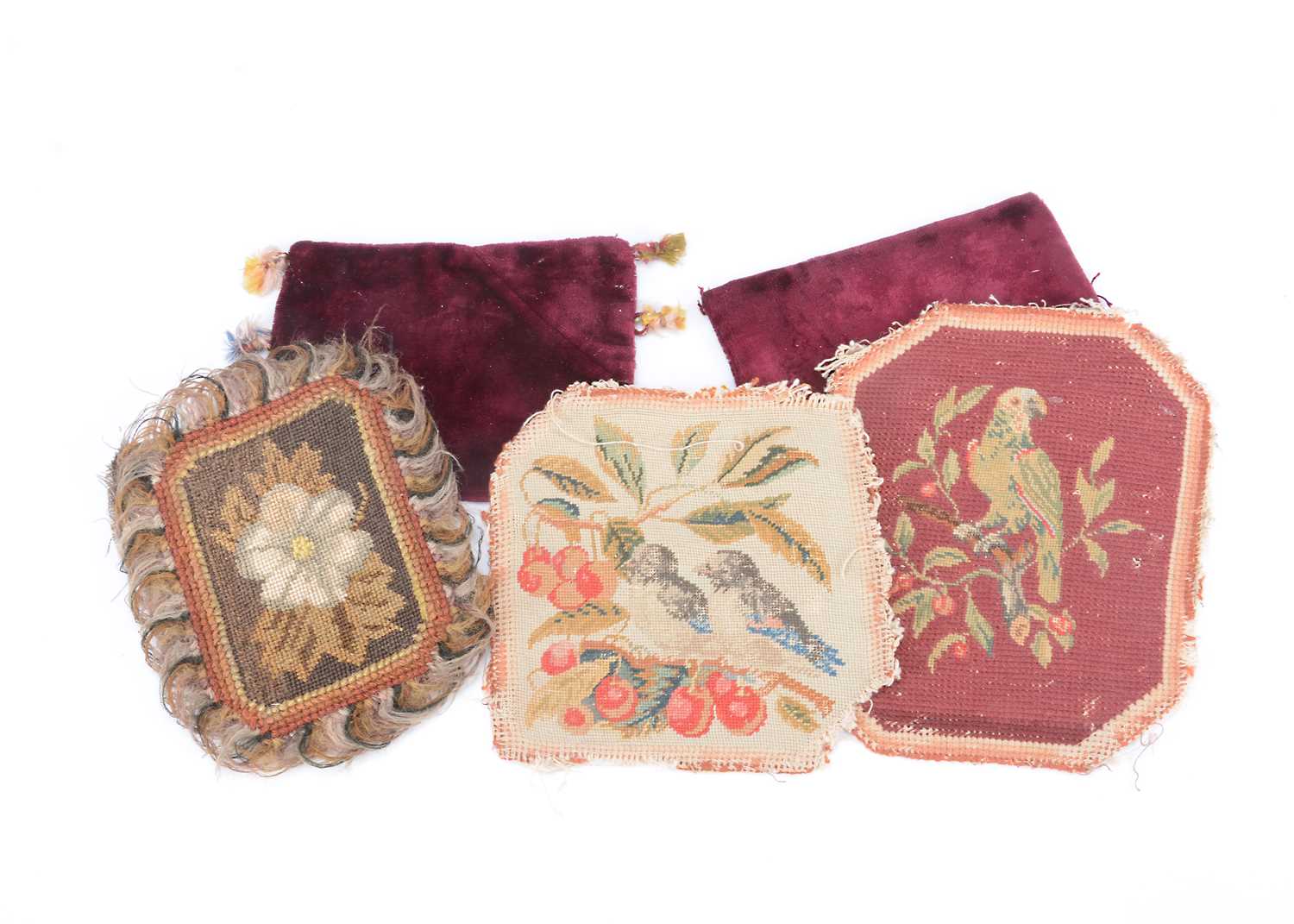 Lot 146 - 19th century embroidered dolls’ house carpets