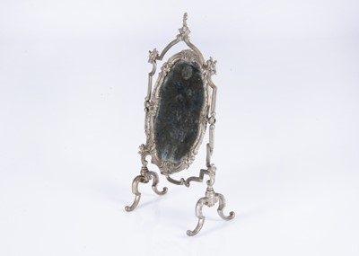Lot 149 - An 19th century German soft metal doll’s or large dolls’ house cheval mirror