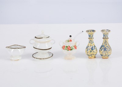 Lot 152 - 19th century glass and wood dolls’ house vessels