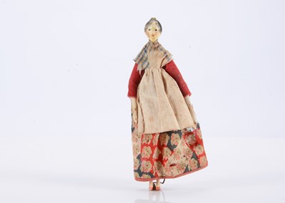 Lot 158 - An 19th century Grodnertal wooden dolls’ house doll