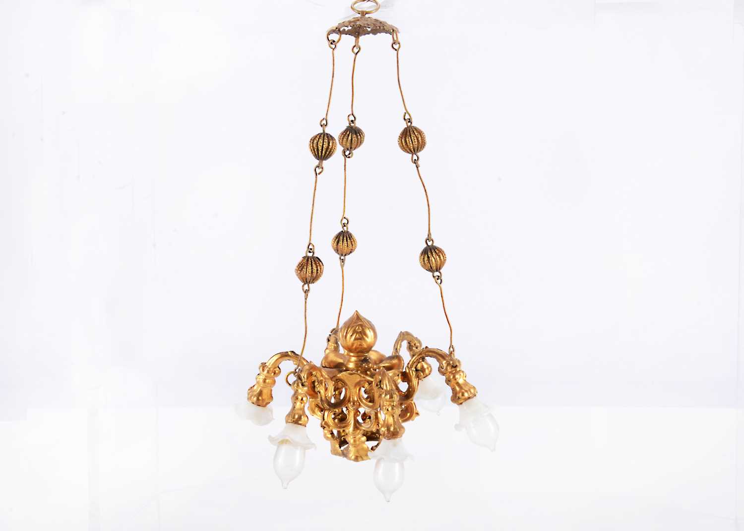Lot 172 - An 19th century Erhard & Sohne gilt metal dolls’ house electric chandelier