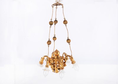 Lot 172 - An 19th century Erhard & Sohne gilt metal dolls’ house electric chandelier