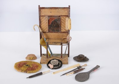 Lot 189 - An early 20th century Greman tinplate dolls’ house hall stand