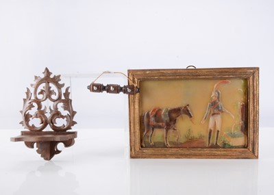 Lot 201 - An interesting wax plaque of a soldiers and horse