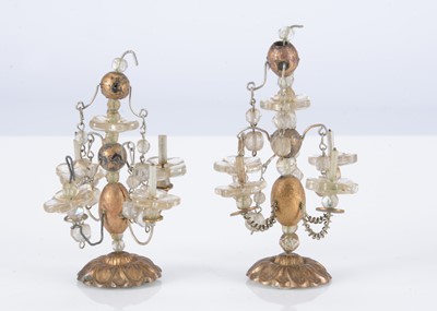 Lot 226 - A rare pair of 19th century dolls’ house candelabrum