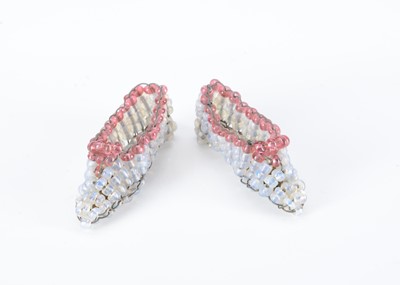Lot 247 - An unusual pair of 19th century glass bead doll’s slippers