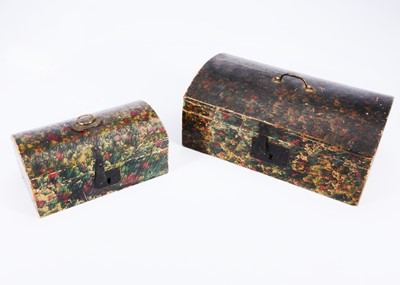 Lot 248 - Two early 19th century doll’s domed trunks