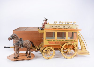 Lot 256 - A large and rare late 19th century German painted wooden horse drawn London Omnibus