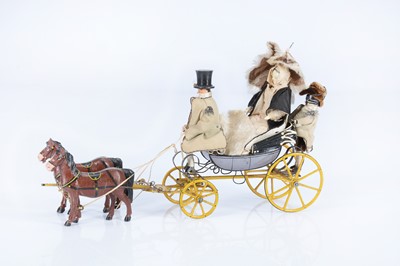 Lot 261 - A rare and fine Büchner painted tinplated open carriage