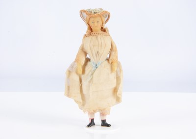Lot 270 - An early 19th century small German wax child doll