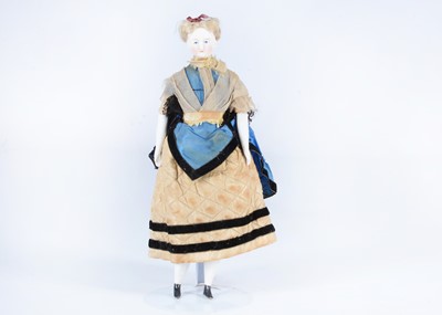 Lot 274 - A late 19th century German wigged bisque shoulder head doll