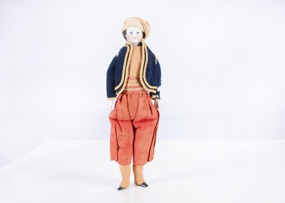 Lot 275 - A late 19th century bisque shoulder-head Zouave
