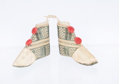 Lot 282 - A pair of 19th century silk pin-cushion boots