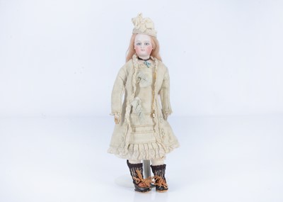 Lot 294 - A Francois Gaultier pressed bisque swivel head fashion doll size 0, circa 1875
