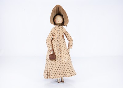 Lot 299 - A large late 19th century Grodnertal wooden doll