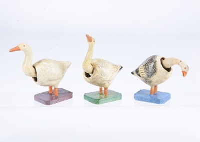 Lot 309 - Three late 19th century German composition nodding geese